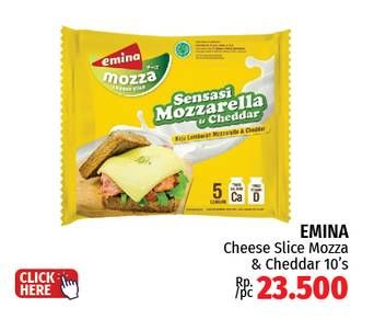 Promo Harga Emina Cheese Slice Mozza 150 gr - LotteMart