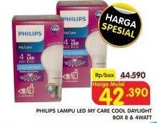 Promo Harga PHILIPS Lampu LED MyCare Cool Daylight 8 Watt, 4 Watt  - Superindo
