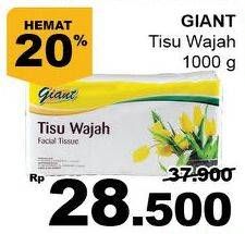 Promo Harga GIANT Tisu Wajah 1000 gr - Giant