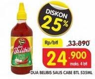 Promo Harga DUA BELIBIS Saus Cabe 535 ml - Superindo