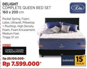 Promo Harga Elite Delight Complete Queen Bed Set 160 X 200 Cm  - COURTS