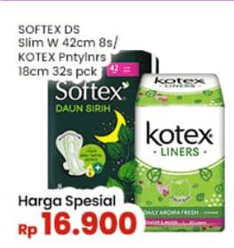 Promo Harga Kotex Pantyliners/Softex Daun Sirih  - Indomaret