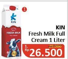 Promo Harga KIN Fresh Milk Full Cream 1 ltr - Alfamidi