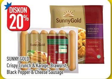 Promo Harga SUNNY GOLD Crispy Crunch & Karage/Brawurst/Black Pepper & Cheese Sausage  - Hypermart