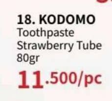 Promo Harga Kodomo Pasta Gigi Strawberry 80 gr - Guardian