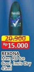 Promo Harga Rexona Men Deo Roll On Ice Cool, Invisible Dry 45 ml - Alfamart