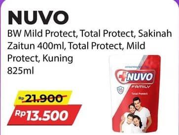 Promo Harga Nuvo Body Wash Mild Protect, Total Protect, Sakinah 400 ml - Alfamart