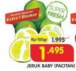 Promo Harga Jeruk Baby Pacitan per 100 gr - Superindo