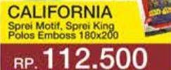 Promo Harga California Sprei Motif KING POLOS EMBOSS 180 X 200  - Yogya