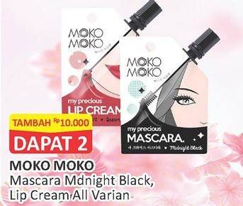 Promo Harga MOKO MOKO Mascara Midnight Black/Lip Cream All Variant  - Alfamart