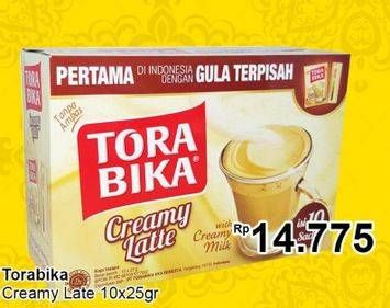 Promo Harga Torabika Creamy Latte per 10 sachet 25 gr - TIP TOP