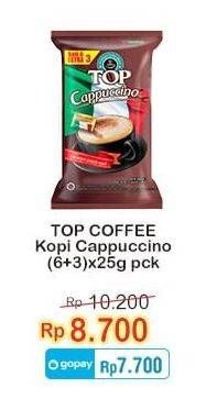 Promo Harga Top Coffee Cappuccino per 9 sachet 25 gr - Indomaret