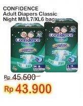 Promo Harga Confidence Adult Diapers Classic Night L7, M8, XL6 6 pcs - Indomaret