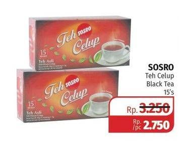 Promo Harga Sosro Teh Celup Black Tea 15 pcs - Lotte Grosir