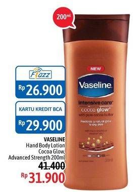 Promo Harga VASELINE Intensive Care Cocoa Glow, Advance Strenght 200 ml - Alfamidi