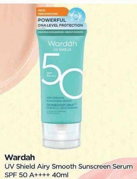 Promo Harga Wardah UV Shield Airy Smooth Sunscreen Serum SPF 50 PA++++ 40 ml - TIP TOP