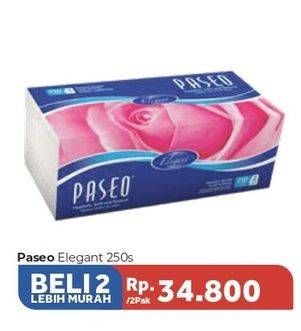 Promo Harga PASEO Facial Tissue Elegant per 2 pouch 250 pcs - Carrefour