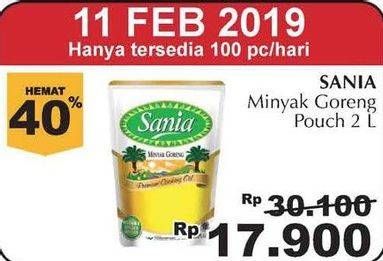 Promo Harga SANIA Minyak Goreng 2 ltr - Giant