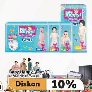 Promo Harga Baby Happy Body Fit Pants XL26, XXL18, M20, L20 18 pcs - Carrefour