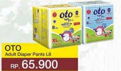 Promo Harga OTO Adult Diapers Pants L8 8 pcs - Yogya