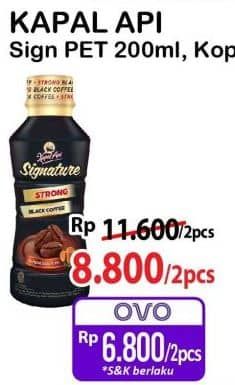 Promo Harga Kapal Api Kopi Signature Drink Strong Black Coffee 200 ml - Alfamart
