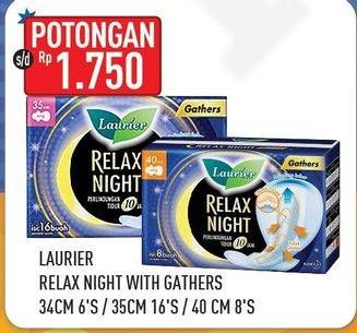 Promo Harga Laurier Relax Night Gathers 34cm, Gathers 35cm, Gathers 40cm  - Hypermart