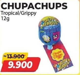 Promo Harga Chupa Chups Lollipop Candy Grippy, Tropical 12 gr - Alfamart