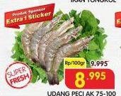 Promo Harga Udang Peci AK 75-100 per 100 gr - Superindo