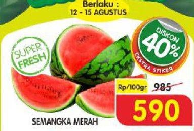 Promo Harga Semangka Merah per 100 gr - Superindo