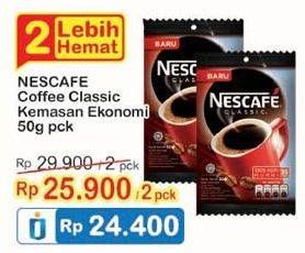 Promo Harga Nescafe Classic Coffee per 2 sachet 50 gr - Indomaret