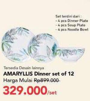 Promo Harga AMARYLLIS Dinner Set per 12 pcs - Carrefour