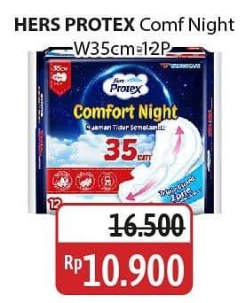 Promo Harga Hers Protex Comfort Night Kecuali Wing 35cm 12 pcs - Alfamidi