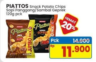 Promo Harga Piattos Snack Kentang Sapi Panggang, Sambal Geprek 120 gr - Indomaret