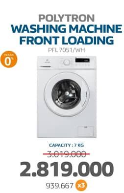 Promo Harga Polytron PFL 7050 Washing Machine Front Loading 7kg  - Electronic City