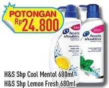 Promo Harga Head & Shoulders Shampoo Cool Menthol, Lemon Fresh 680 ml - Hypermart