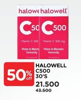 Promo Harga HALOWELL Vitamin C 500 mg 30 pcs - Watsons