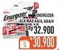 Promo Harga ENERGIZER Battery Alkaline Max AAA 4 pcs - Hypermart