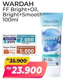 Promo Harga Wardah Perfect Bright Creamy Foam Brightening Smoothing 100 ml - Alfamart