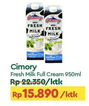 Promo Harga Cimory Fresh Milk Full Cream 950 ml - TIP TOP