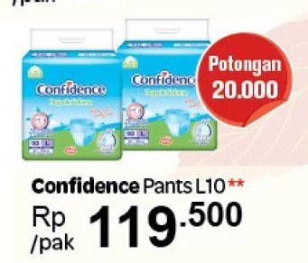 Promo Harga CONFIDENCE Adult Diapers Pants L10  - Carrefour