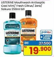 Promo Harga Listerine Mouthwash Antiseptic Cool Mint, Fresh Burst, Zero, Sakura Peach 250 ml - Indomaret