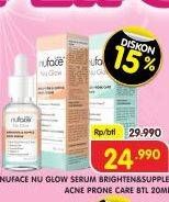 Promo Harga NUFACE Nu Glow Serum Brighten Supple Skin, Acne Prone Care 20 ml - Superindo
