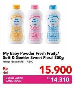 Promo Harga MY BABY Baby Powder Fresh Fruity, Soft Gentle, Sweet Floral 350 gr - Carrefour