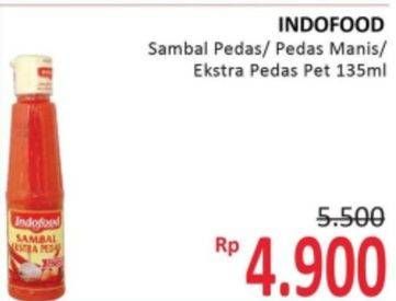 Promo Harga INDOFOOD Sambal Pedas, Pedas Manis, Ekstra Pedas 135 ml - Alfamidi