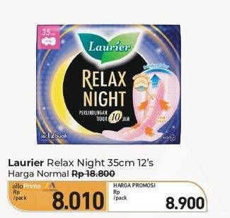Promo Harga Laurier Relax Night 35cm 12 pcs - Carrefour
