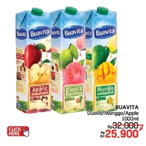 Promo Harga Buavita Fresh Juice Guava, Mango, Apple 1000 ml - LotteMart
