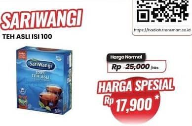 Promo Harga Sariwangi Teh Asli 185 gr - Carrefour