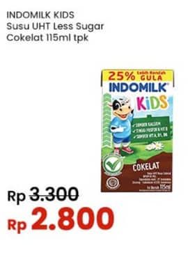 Promo Harga Indomilk Susu UHT Kids Less Sugar Cokelat 115 ml - Indomaret