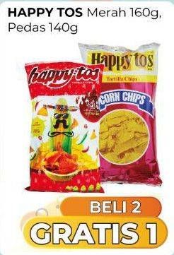 Promo Harga Happy Tos Tortilla Chips Merah, Hot Chili 140 gr - Alfamart