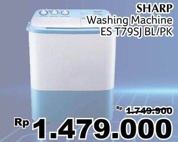 Promo Harga SHARP ES-T79SJ-BL/PK | Washing Machine Twin Tube 7.5kg  - Giant